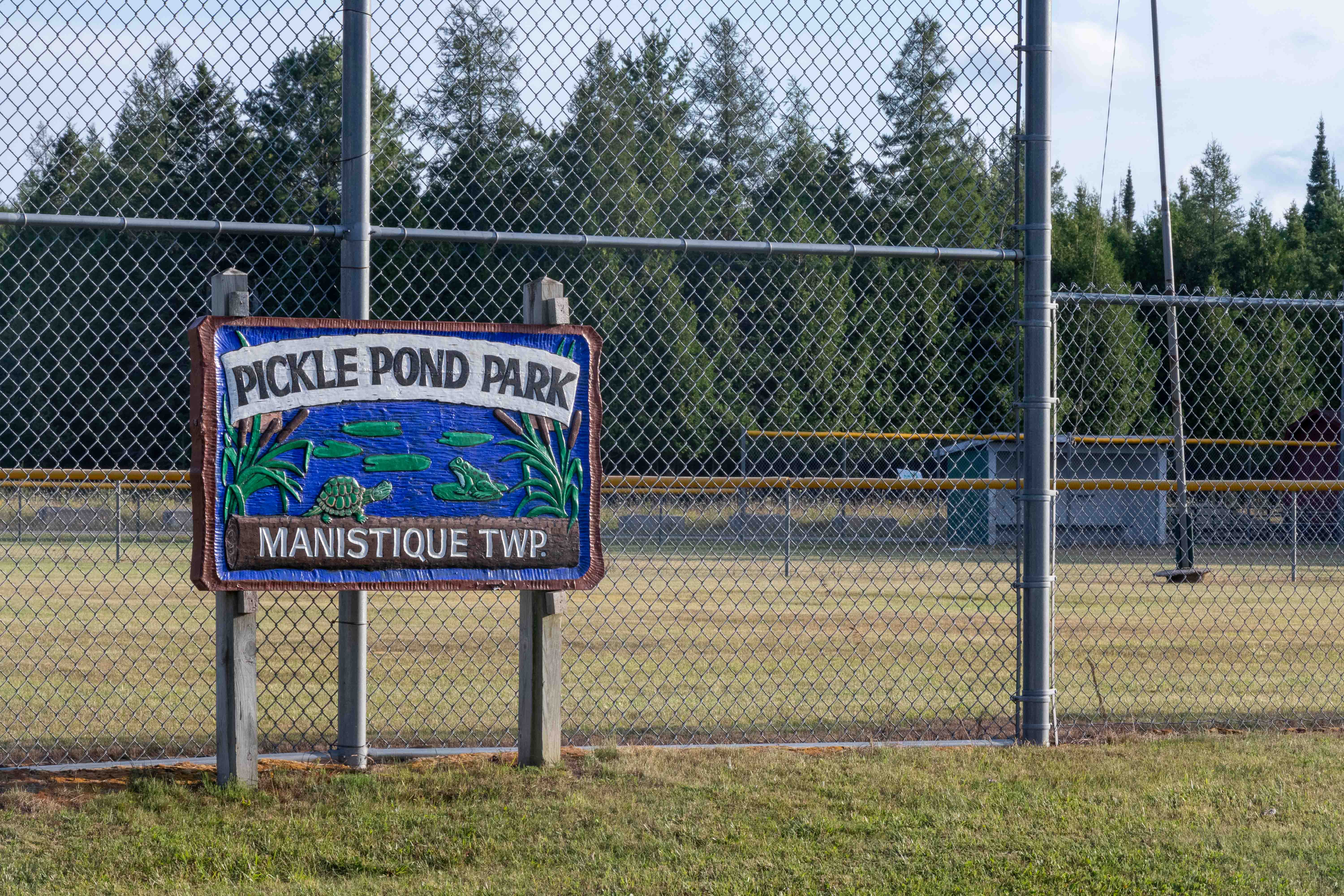 Pickle Pond Park Manistique Twp Sign